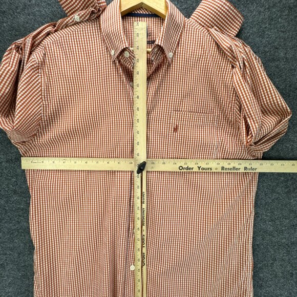 **SOLD**Johnnie O Shirt Mens Large Orange White Button Down Gingham - Picture 10 of 16